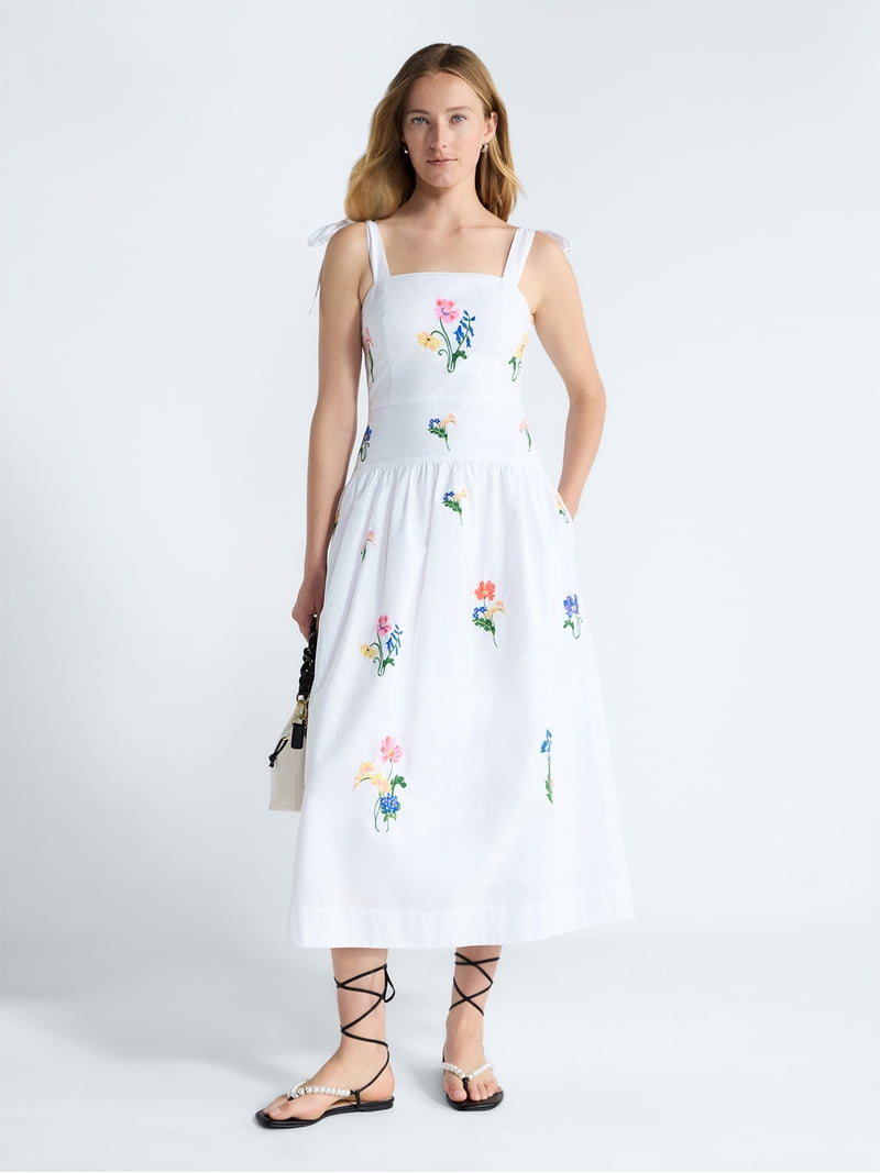 embroidered cotton maxi dress Rust Ikat Printed Cotton Maxi Dress With Embroidered Neckline – Trendphoria