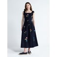 thumbnail image 1 of Free Assembly Women's and Women's Plus Embroidered Cotton Sleeveless Maxi Dress, Sizes XS-4X, 1 of 4