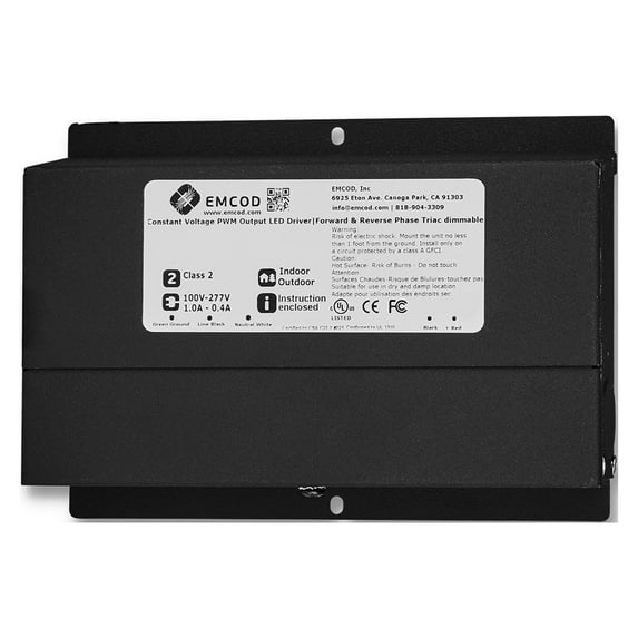 EMCOD MLE-UD Series 5 Dimming Types Transformer, Main-LED Electronic Driver, 110-277Vac input/24Vdc output, constant voltage