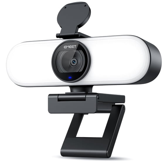 Hot Camera Effects EMEET C60E Light 4K Webcam with Ring Light, 3 Color Modes, Beauty ...