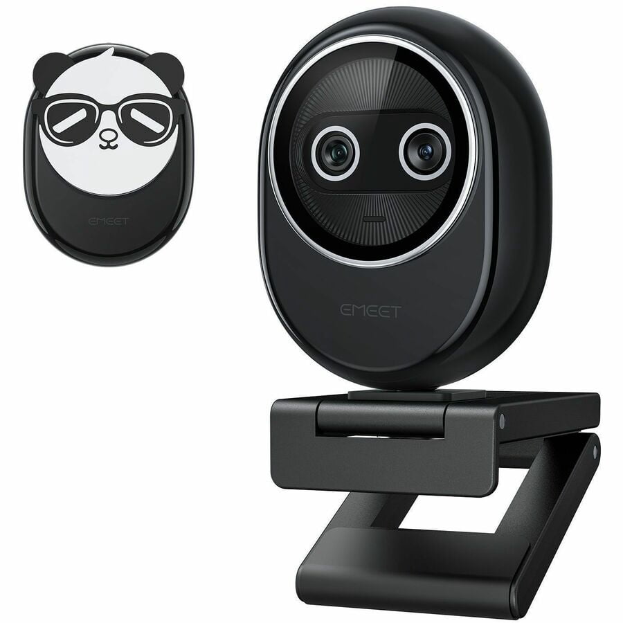 EMEET Piko+ (Black), Dual-lens Webcam with one 4K 1/2.55" Sony Lens and one AI Assist Lens, Boosting color accuracy, face recognition