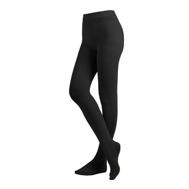 EMEM Apparel Girls' Kids Childerns Solid Colored Opaque Dance Ballet Costume Microfiber Footed Tights Stockings Fashion Black 10-14