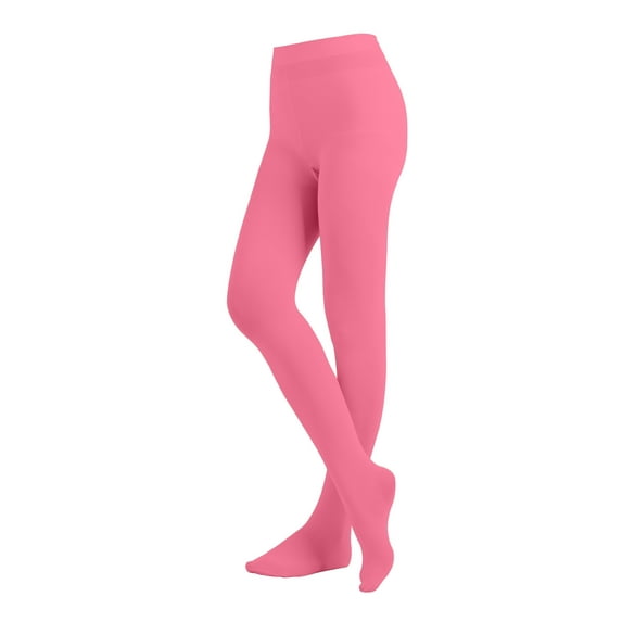 EMEM Apparel Girls' Kids Childerns Solid Colored Opaque Dance Ballet Costume Microfiber Footed Tights Stockings Fashion Hot Pink 4-6