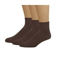 thumbnail image 1 of EMEM Apparel Men's Big and Tall Knig Size Diabetic Circulatory Non-Binding Loose Top Casual Ankle Quarter Low Cut Cotton Seamless Toe Hosiery Socks 3-Pack Brown X-Large, 1 of 5