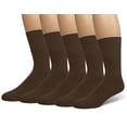 thumbnail image 1 of EMEM Apparel Women's Diabetic Circulatory Non-Binding Top Loose Top Casual Dress Crew Mid Calf Cotton Seamless Toe Hosiery Socks Brown 9-11, 1 of 5