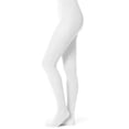 thumbnail image 1 of EMEM Apparel Women's Ladies Junior's Flat Knit Cotton Sweater Winter Opaque Footed Tights Hosiery Stockings White B, 1 of 1