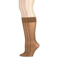 thumbnail image 1 of EMEM Apparel Women's Ladies Plus Size Queen Day Sheer Knee High Hosiery Stockings 3-Pack Dark Taupe 1X, 1 of 5