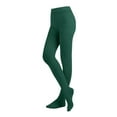 thumbnail image 1 of EMEM Apparel Women's Ladies Solid Colored Opaque Dance Ballet Costume Microfiber Footed Tights Stockings Fashion Hunter Green C, 1 of 5
