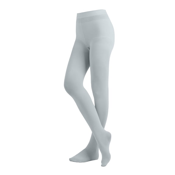 EMEM Apparel Women's Ladies Solid Colored Opaque Dance Ballet Costume Microfiber Footed Tights Stockings Fashion Light Grey A