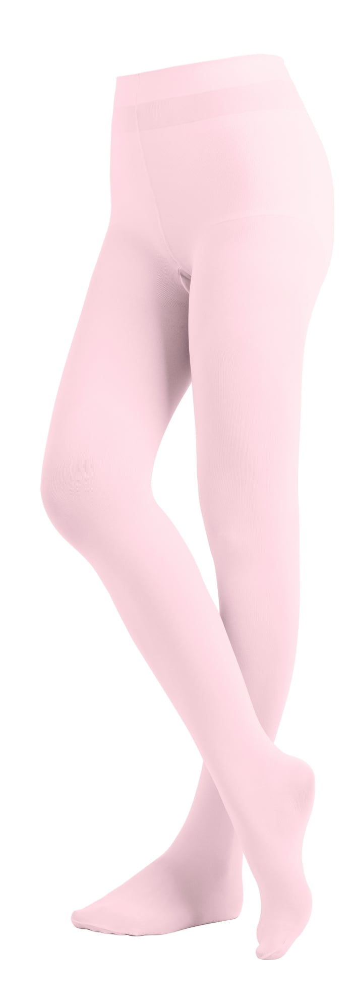 EMEM Apparel Women s Ladies Solid Colored Opaque Dance Ballet Costume Microfiber Footed Tights Stockings Fashion Light Pink B