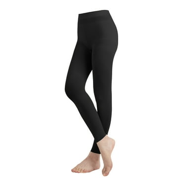 EMEM Apparel Women's Ladies Solid Colored Seamless Opaque Dance Ballet Costume Full Length Microfiber Footless Tights Leggings Stockings Black A