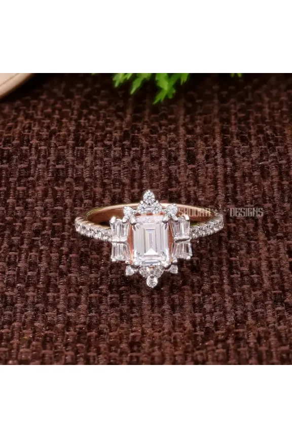 EMERALD CUT LAB GROWN DIAMOND RING, 14KT SOLID GOLD, IGI CERTIFIED F/VS LAB DIAMOND