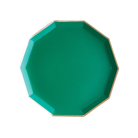 Bonjour Fte Green Small Paper Dessert Plates, Disposable Party Supplies, 8 Count, 8 Inch, Christmas, Birthday Party, St. Patricks Day
