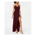 thumbnail image 1 of EMERALD SUNDAE Womens Burgundy Full-Length Faux Wrap Dress Juniors L, 1 of 2