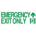 thumbnail image 1 of EMERGENCY EXIT ONLY ARROW up SIGN-Glow-In-The-Dark High Intensity-(Glow In the dark sign - Photoluminescent ,High Intensity, ALUMINIUM 7x16 ,Rust Free ), 1 of 2