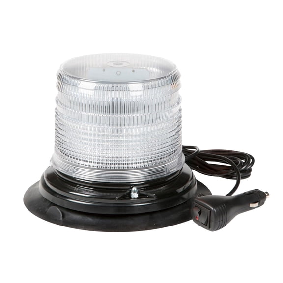 EMERGENCY LTG CLEAR LED BEACON S.A.E. CLASS II 12V LOW LENS VACUUM MAGNET