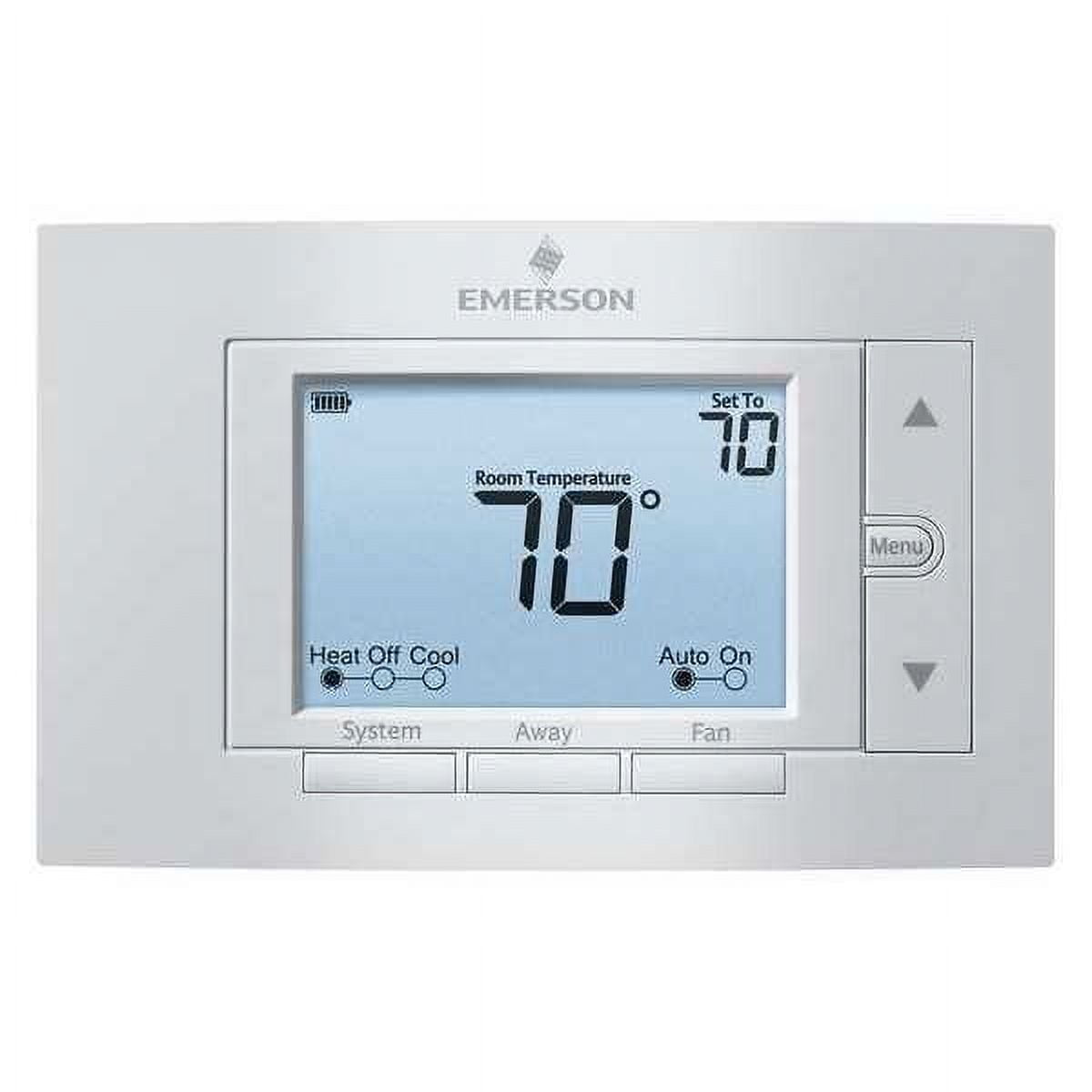 Emerson White Digital Non-Programmable Thermostat with Backlit Display