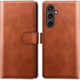 thumbnail image 1 of RadEnergy EMF Blocking Genuine Leather Wallet Phone Case with Card Holder for Samsung Galaxy, Anti Radiation EMF Protection, Radiation Blocker Cell Phone Wallet Case (Brown, for Galaxy S24 FE), 1 of 7