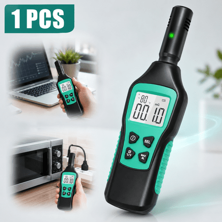 EMF Meter, Electromagnetic Radiation Detector, Digital LCD EMF Detector, EMF Tester for Ghost Hunting, Home, Office, Outdoor, Indicator Lights, Audible Alert