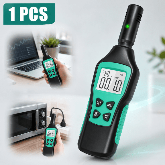 EMF Meter, Electromagnetic Radiation Detector, Digital LCD EMF Detector, EMF Tester for Ghost Hunting, Home, Office, Outdoor, Indicator Lights, Audible Alert