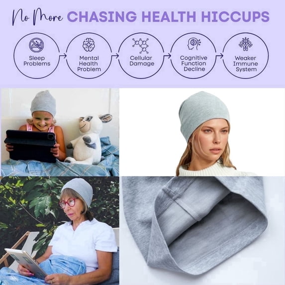 Anti-Radiation EMF Protection Beanie & Headwear – Cotton Unisex Beanie for RF/5G Signal Protection, Faraday Shielding, Best for Sleep, Developed in Canada