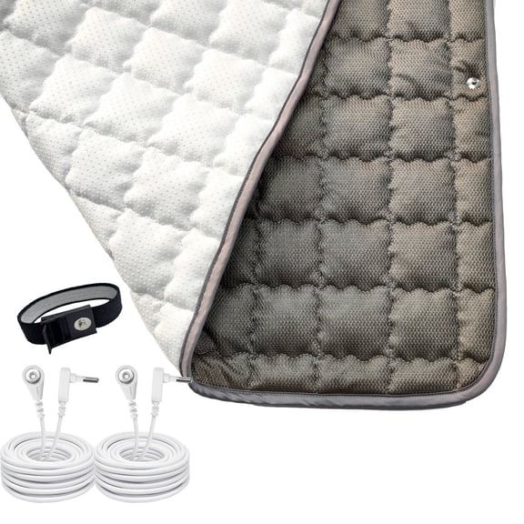 Pure Silver Fiber Earthing Cushion, High Conductive, Release Stress EMF Protection Grounding Mats Earthing Therapy Sleep Pad