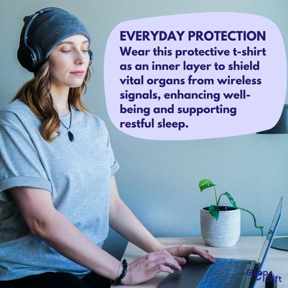 EMF Shielding, Wireless Signal Shielding Unisex T-Shirt Made with Silver Fiber Fabric - Protect You from Harmful Wireless Exposure