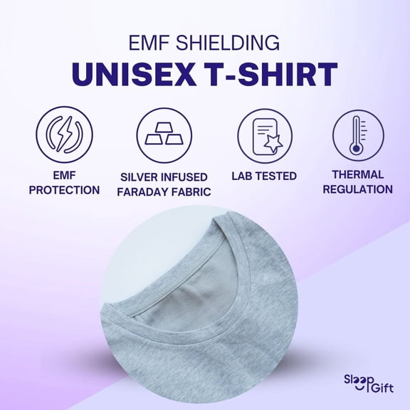 EMF Protection Unisex T-Shirt with Wireless Signal Shielding – Faraday Fabric, Silver-Infused Protection Against Wireless Exposure, Developed in Canada