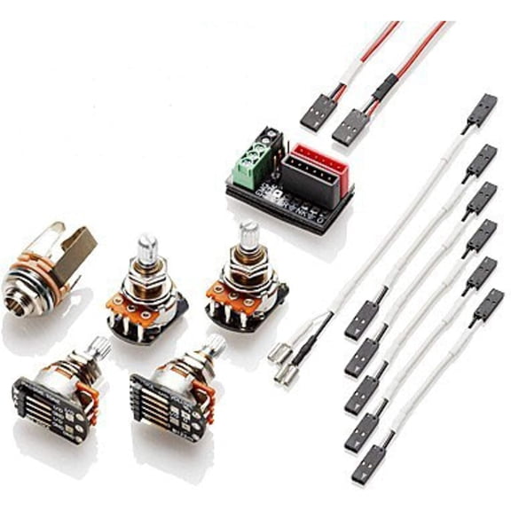 EMG 1 or 2 Pickups HZ Passive Short Shaft Solderless Wiring Conversion Kit