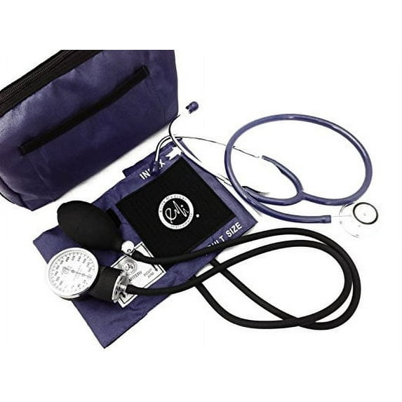 EMI #305 NAVY Aneroid Sphygmomanometer Blood Pressure Monitor and Dual Head Stethoscope Kit Set