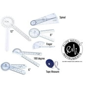 EMI 6 Piece Goniometer Set Plus Measuring Tape - 7 Pieces Total EGM-431