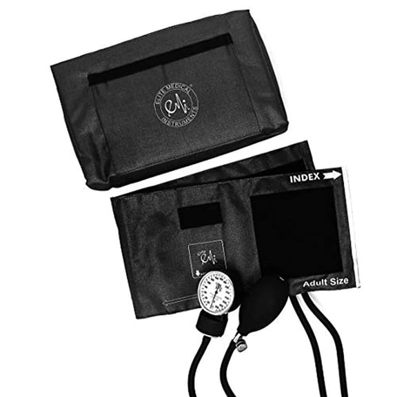 EMI Deluxe BLACK Aneroid Sphygmomanometer Blood Pressure Monitor Adult Cuff #217