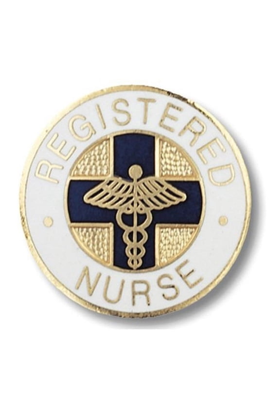 EMI Registered Nurse (RN) Emblem Pin - Round (Blue Cross)