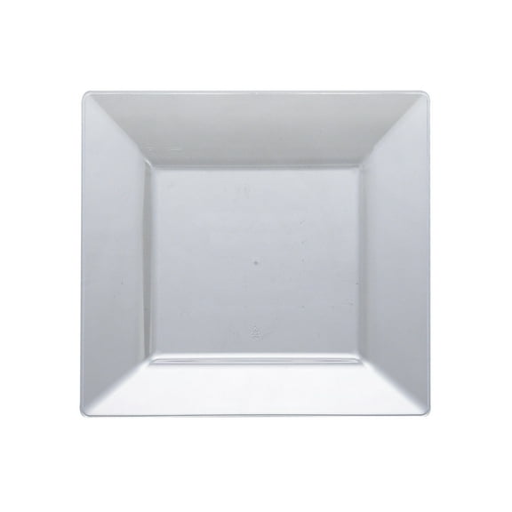 EMI Yoshi 10 3/4" Clear Square Dinner Plastic Plate 10ct.