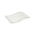 thumbnail image 1 of EMI Yoshi 10" Clear Rectangular Wave Dinner Plastic Plates 10ct, 1 of 1