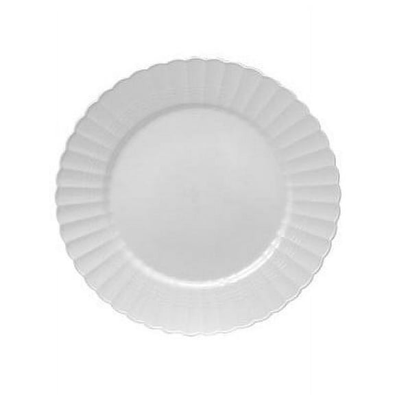 EMI Yoshi 7" Yoshi Plastic White Scalloped Salad Round Plates 18 Count