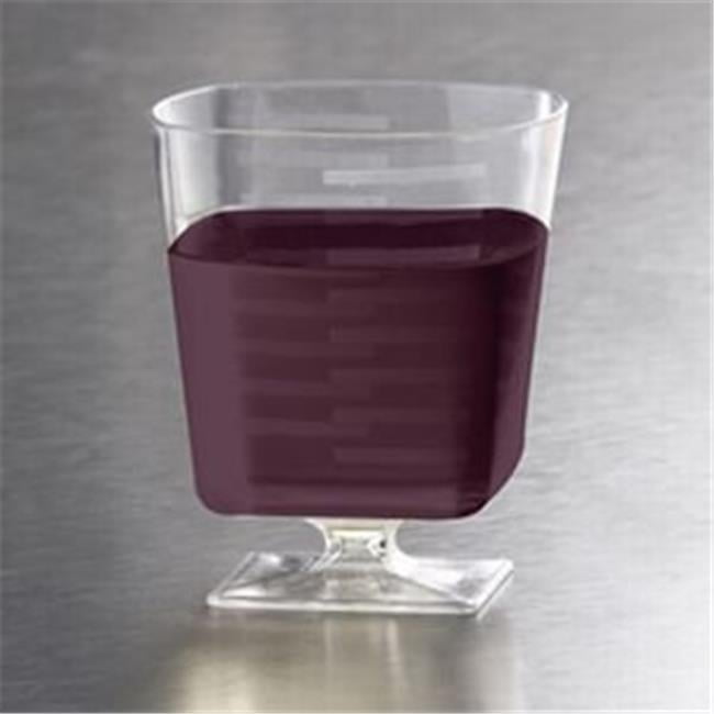EMI Yoshi EMI-SPWG8 Squares Pedestal Wine Glass 8 oz, Clear