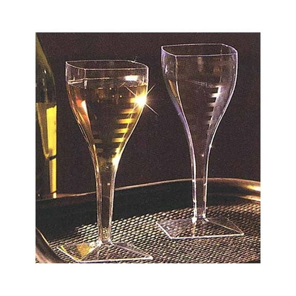 EMI Yoshi Squares Clear Plastic 8 oz Wine Glass