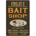 thumbnail image 1 of EMILIO'S Green Bait Shop Man Cave Wall Decor Gift 8x12 Metal 108120027493, 1 of 1