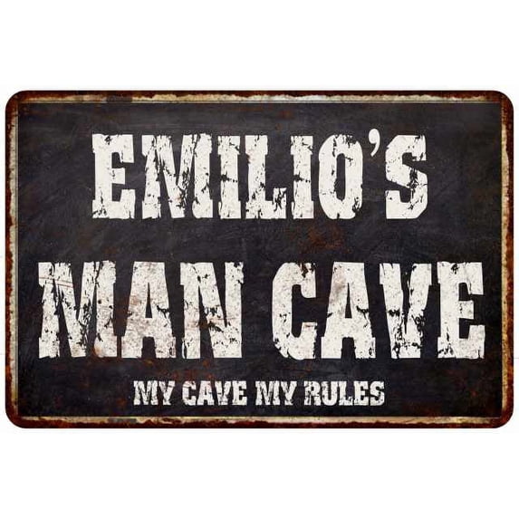 EMILIO'S Man Cave Black Grunge Sign Home Décor Gift Cave Funny 112180004277