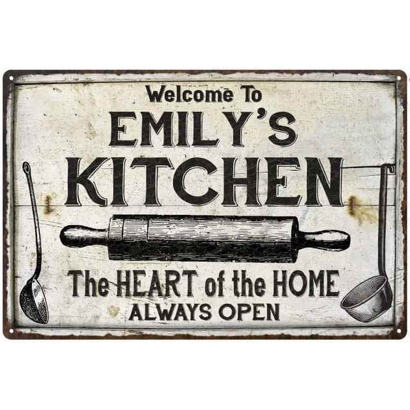 EMILY'S Kitchen Farmhouse Sign 8 x 12 High Gloss Metal 208120033102