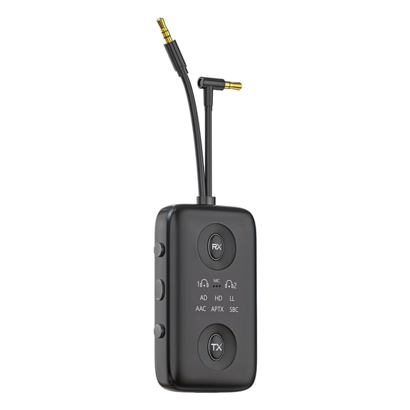 EMIUZEK LE519 Bluetooth 5.4 Receiver Transmitter 2 in 1 Wireless Audio Adapter RX TX Dual Mode 3.5mm AUX Jack Input Output Multipoint Low Latency HiFi Sound for TV Speaker PC Car Home Audio System