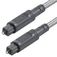 thumbnail image 1 of EMK Digital Optical Audio Cable Toslink Cable - [Cotton Braided Jacket,Durable and Flexible] Fiber Optic Cord for Home Theater, Sound bar, TV, PS4, Xbox & More (6.6Feet/2M), 1 of 7