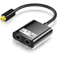 thumbnail image 1 of EMK Optical Splitter 1x2 1 in 2 Out Digital Optical Audio Splitter[Support LPCM2.0, Dolby Digital, DTS 5.1] Toslink Splitter Compatible with Home Theater,Sound Bar,Television,Blu-ray Players,Black, 1 of 7