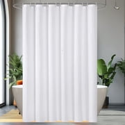 EMLTHORY Extra Long Fabric Shower Curtain Liner 72 x 84inch,Fabric White Shower Curtain Light in Machine Washable Waterproof Bathroom Shower Curtains 84 inches 