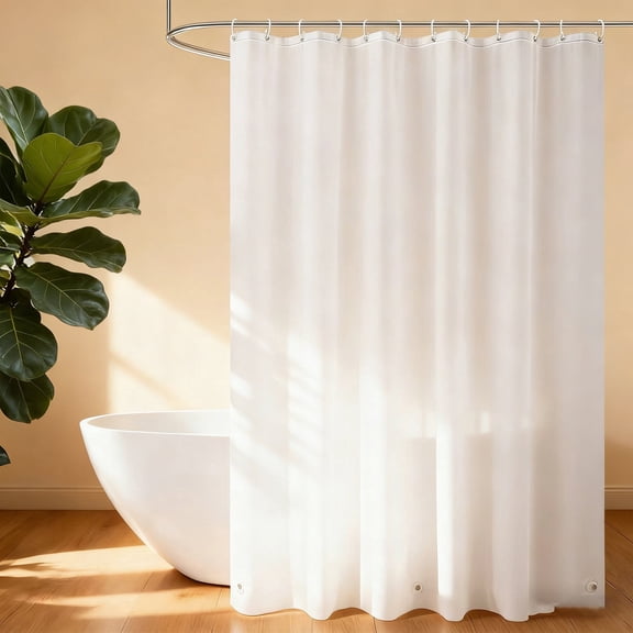 EMLTHORY Frosted PEVA Plastic Shower Curtain Liner 75 inch Long Length,Waterproof Opaque Shower Liner with 3 Bottom Magnets with Rustproof Grommets