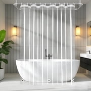 EMLTHORY Extra Long Shower Curtain Liner 84 Inches Long,Weighted Bathroom Clear Shower Curtain 72x84 Inch Liner with 3 Magnets, Heavy Duty, Transparent