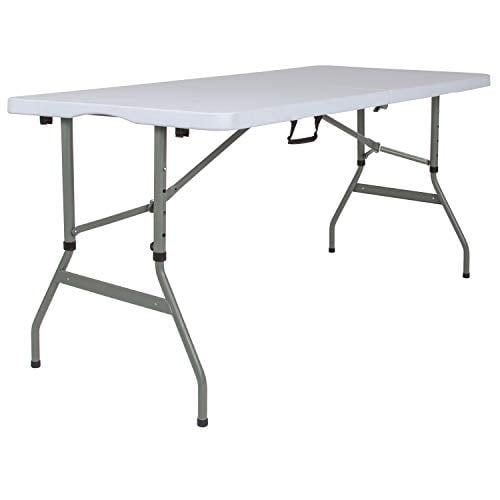 Modern 60'' Gray Metal Frame Rectangular Folding Patio Table