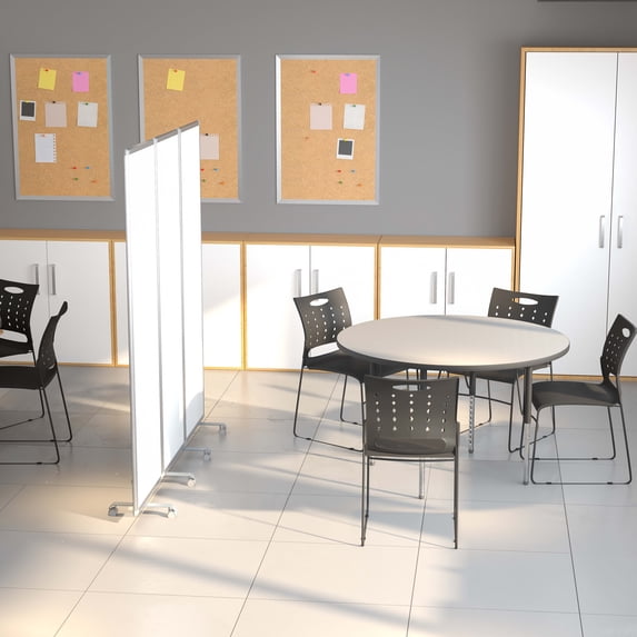 EMMA + OLIVER Magnetic Whiteboard with Locking Casters