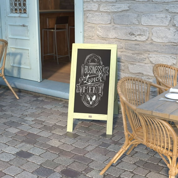 EMMA + OLIVER Rustic Vintage A-Frame Chalkboard with Magnetic Surface